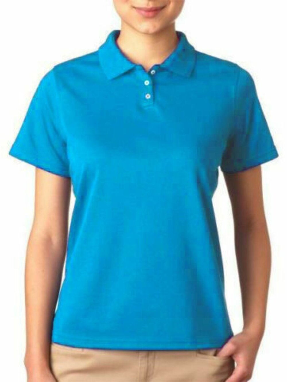 Outer Banks Cool Dri Polo Shirt Women Small Aqua Blue NWT Cotton Blend NEW